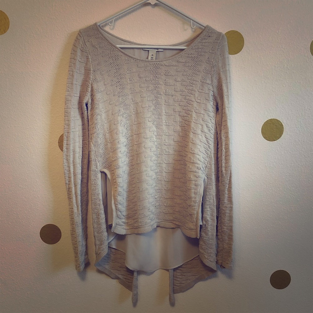 Cream long sleeve shirt